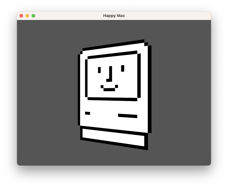RotLI 3D viewer displaying a Happy Mac